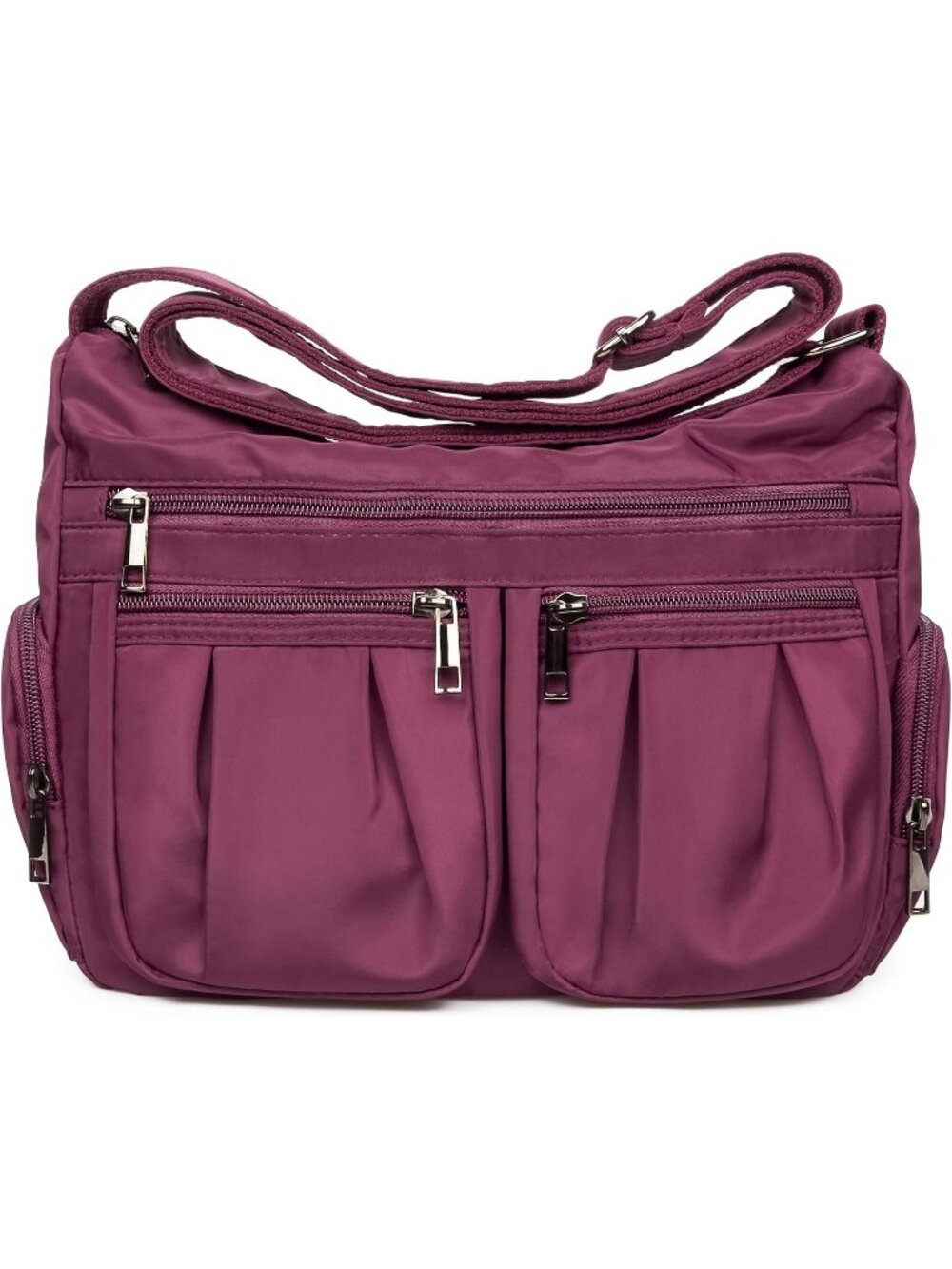 Women's Red-2 Nylon Crossbody Bag Water Resistant Anti Theft Travel Purse